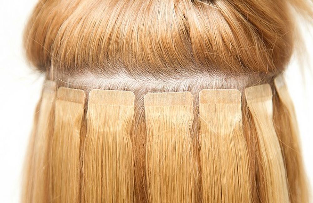 Placement of Hair Sticker adhesive extensions